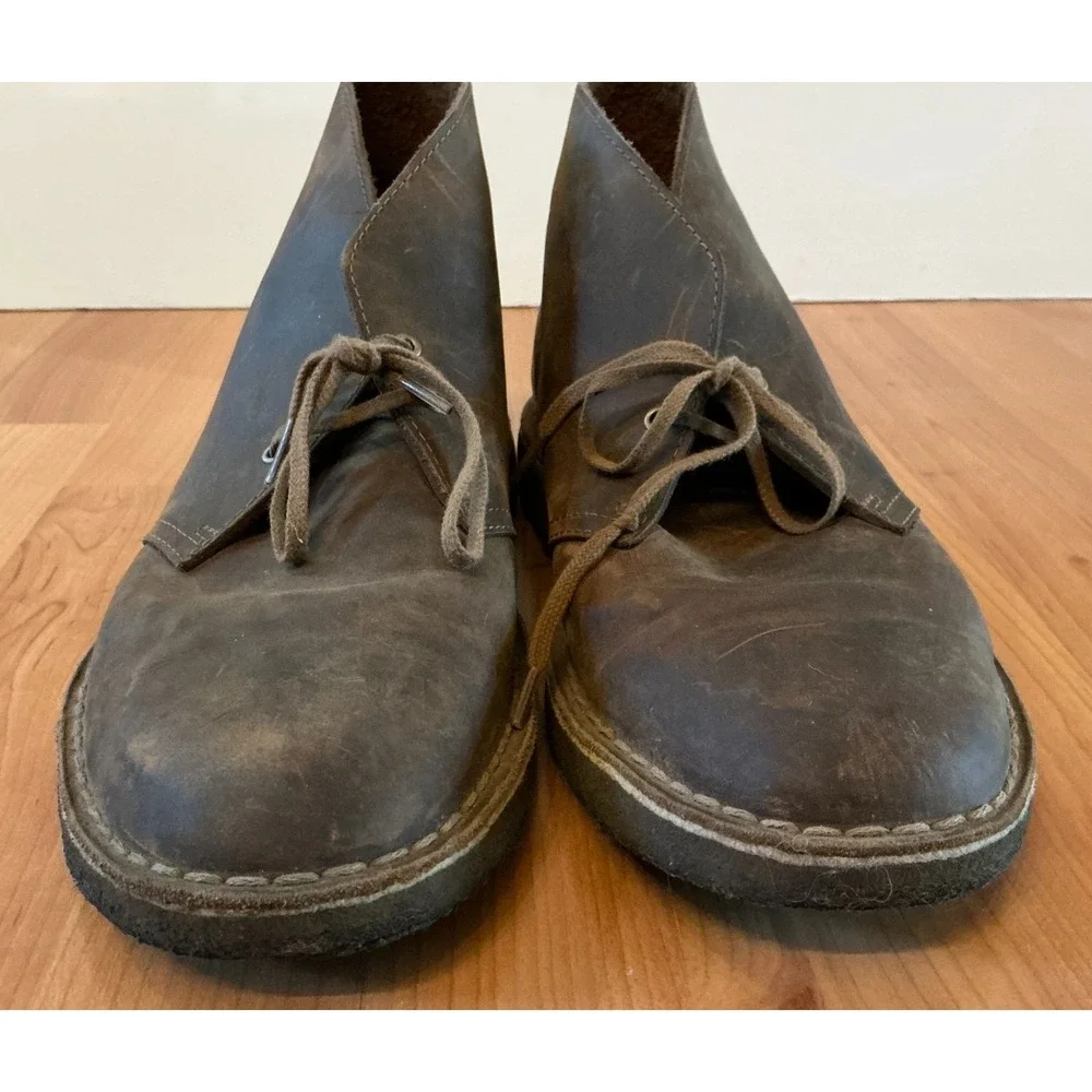 Clarks Originals Desert‎ Boots Mens 9 Brown Leather Crepe Sole Chukka Shoes